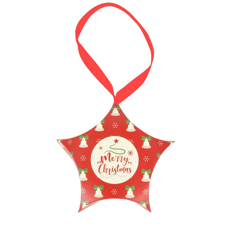 8pcs Star Shape Christmas Candy Box DIY Paper Treat Gift Boxes with Ribbon Merry Christmas Boxes Bag for Home New Year Navidad