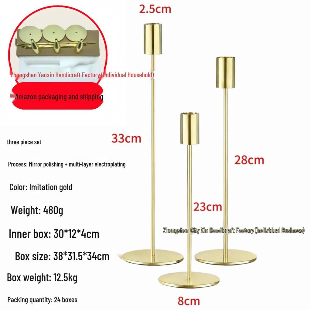 European Style Nordic Metal Candle Holder for Parties and Hotels