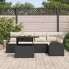 Garden Sofa Set with Storage 6 pcs Black Poly Rattan