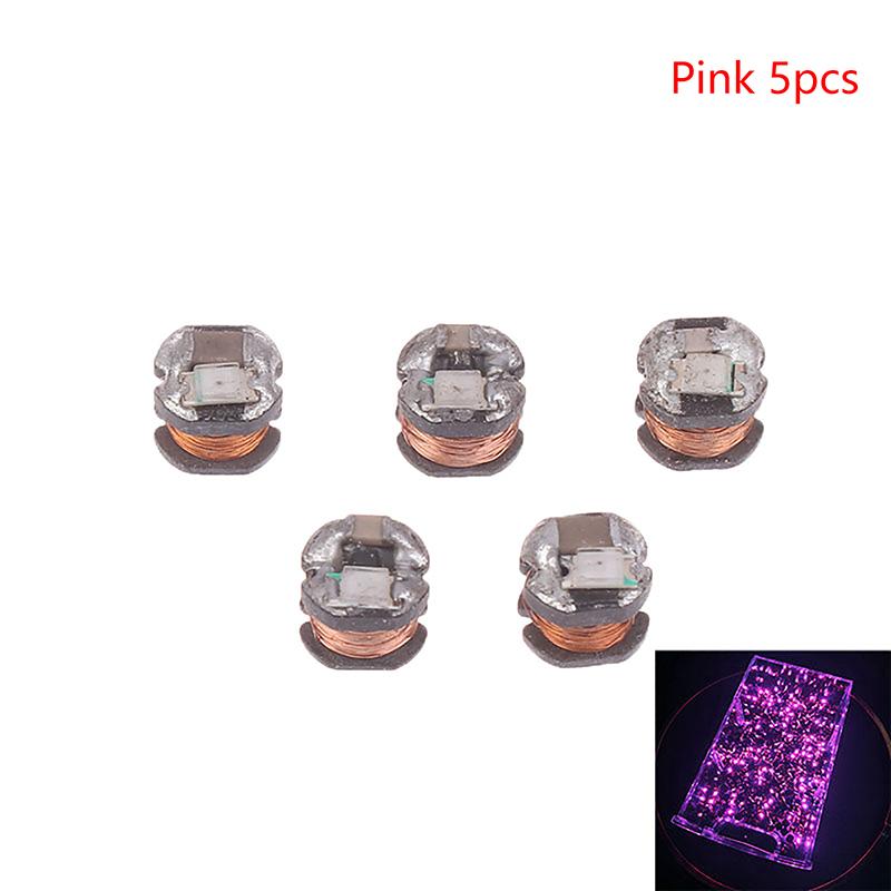 5Pcs Wireless Power Supply Transmitter Coil 5V USB Receiver LED Light Induction Lamp for Model Robot Toys Sand Table