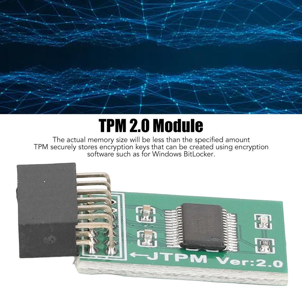 TPM 2.0 Module Strong Encryption 14 Pin LPC Interface TPM Module Board for Win11 Green TPM 2.0 Module