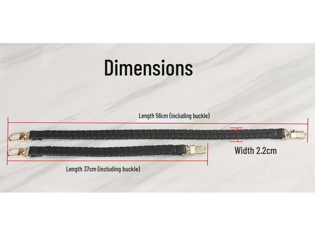 Black Woven Single Shoulder Handbag Strap for Women