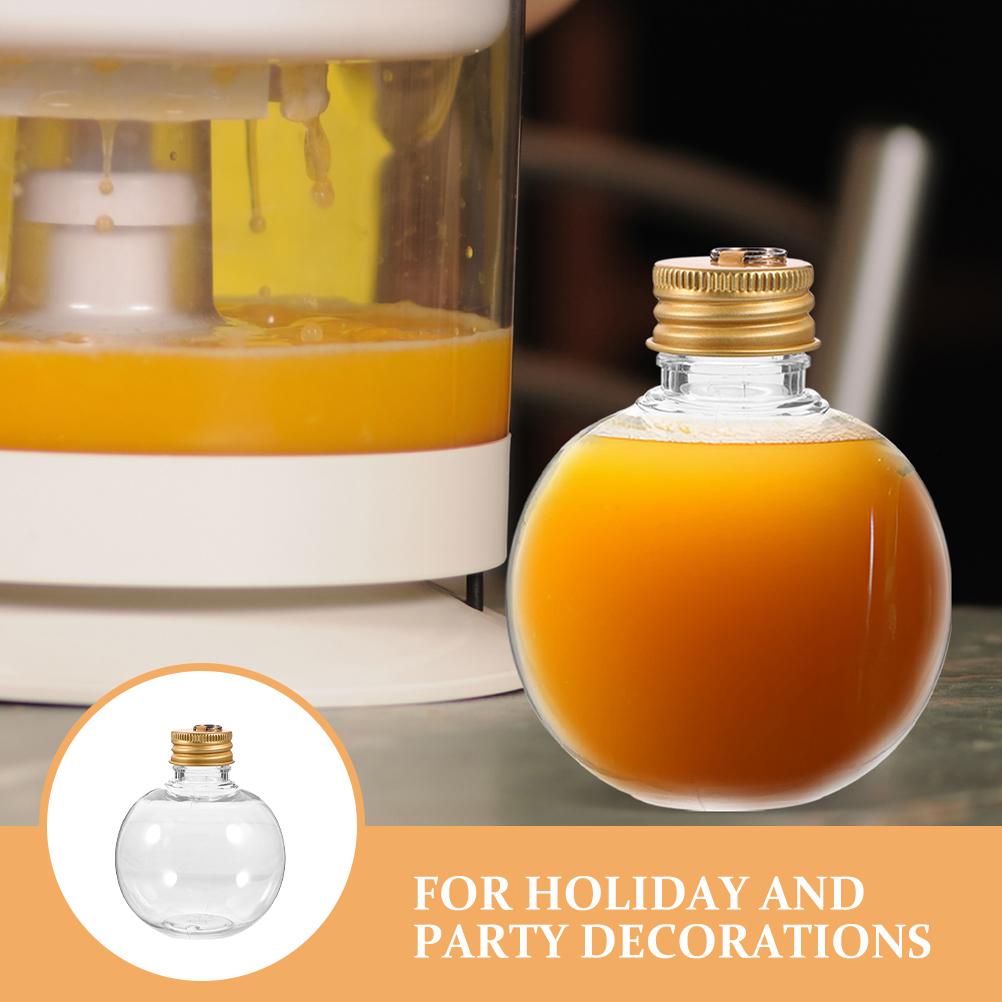 6pcs 150Ml Transparent Hanging Ball Bottles Clear Fillable Ornaments For Christmas Wedding Party Diy Drink Decorations Reusable