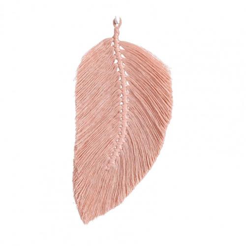 

Woven Feather Tapestry Soft Fine Workmanship Cotton Macrame Wall Hanging Feather Boho Chic Nordic Leaf Handmade Home Decoration рожевий