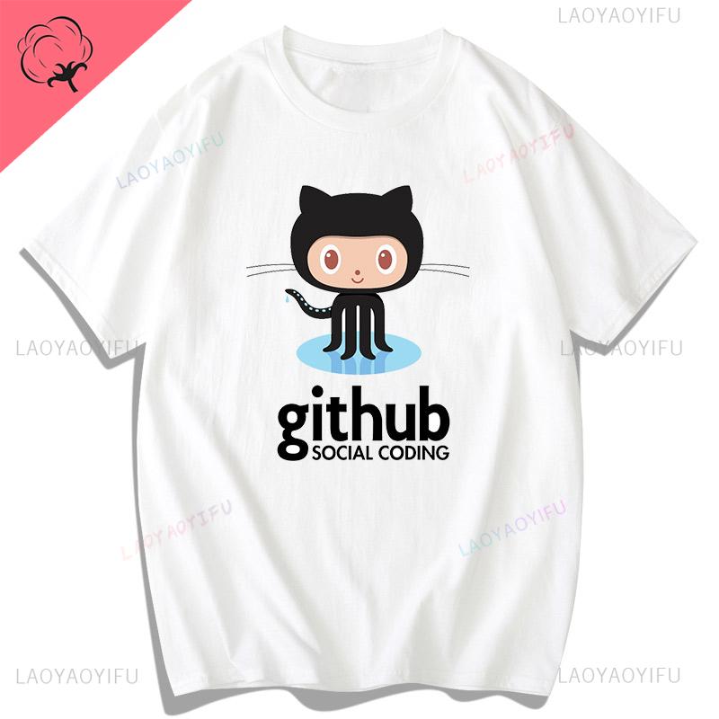 

Github Programmer Ape T-shirt Tech Male GEEK Spoof IT Crazy Nerd Nerd Short Sleeve Pure Cotton Geek Man Ropa Hombre 4XL