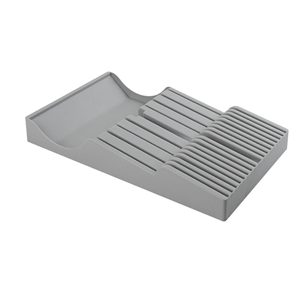 In Drawer Cutter Block Plastic 16 Slots Steak Cutter Holder Cutlery Storage Organizer with Sharpening Stone Slot for