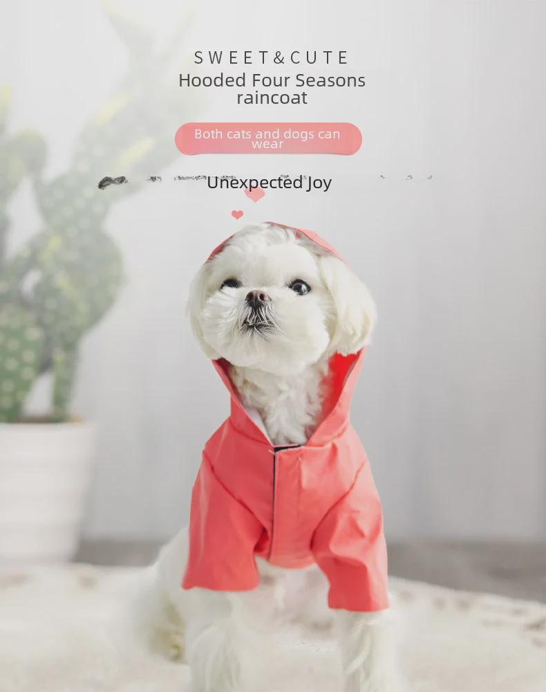 Hooded Waterproof Four-Legged Raincoat for Small Dogs