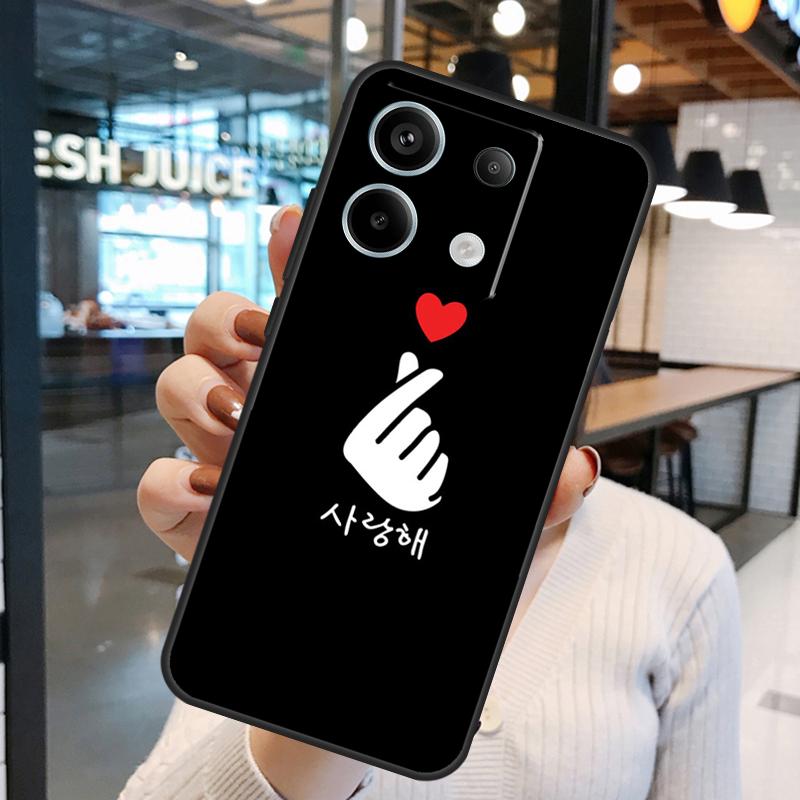 Kpop Finger Heart Case For Xiaomi Redmi Note 11 9 10 12 13 14 15 Pro Plus Redmi 15 15C 10C 12C 13C 14C Cover