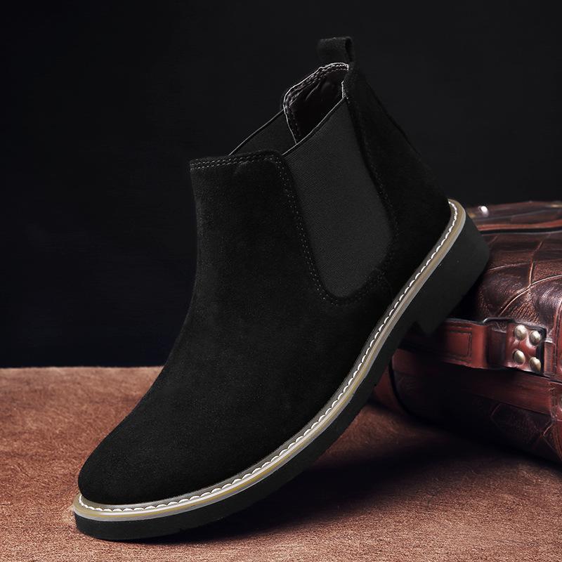 Bottes Chelsea en Cuir Tendance pour Homme Jeune: Baskets Montantes Respirantes en Daim pour un Usage Décontracté et Formel