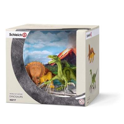 Figura Schleich Dinossauro Triceratops e Therizinosaurus 42217 (Pequeno)