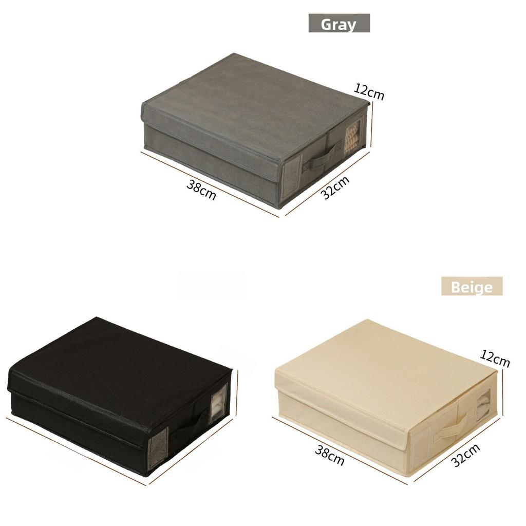 Modern Foldable Fabric Storage Bin With Lid For Bedroom Closet Organization