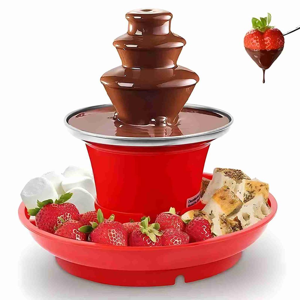 Electric Chocolate Fountain Machine 3 Tier Non Stick Stainless Steel Chocolate Fondue Fountain Melting Pot for Home