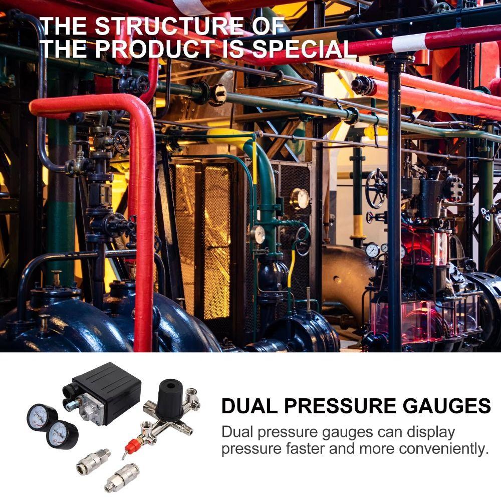 90-120PSI Air Compressor Control Switch Vertical Switch Manifold Regulator  Mechanical Equipment