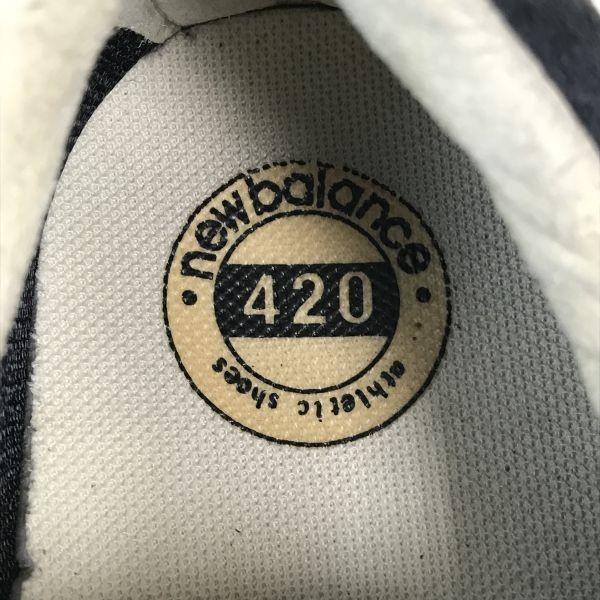 New Balance U420NK Suede Nylon Sneakers 23.5 UK5 US5.5 Navy Black(USED)