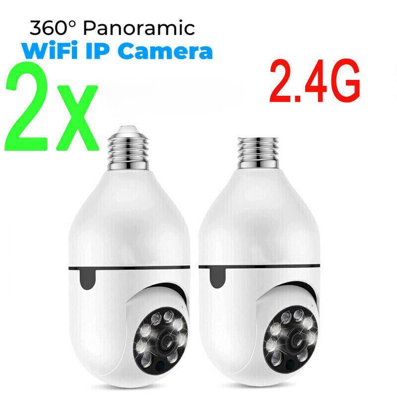 1/2/4 Pcs 2.4Ghz 5Ghz E27 Bulb Wireless Wifi Surveillance Camera Outdoor Night Vision Automatic Tracking 4X Digital Zoom Video Security Camera