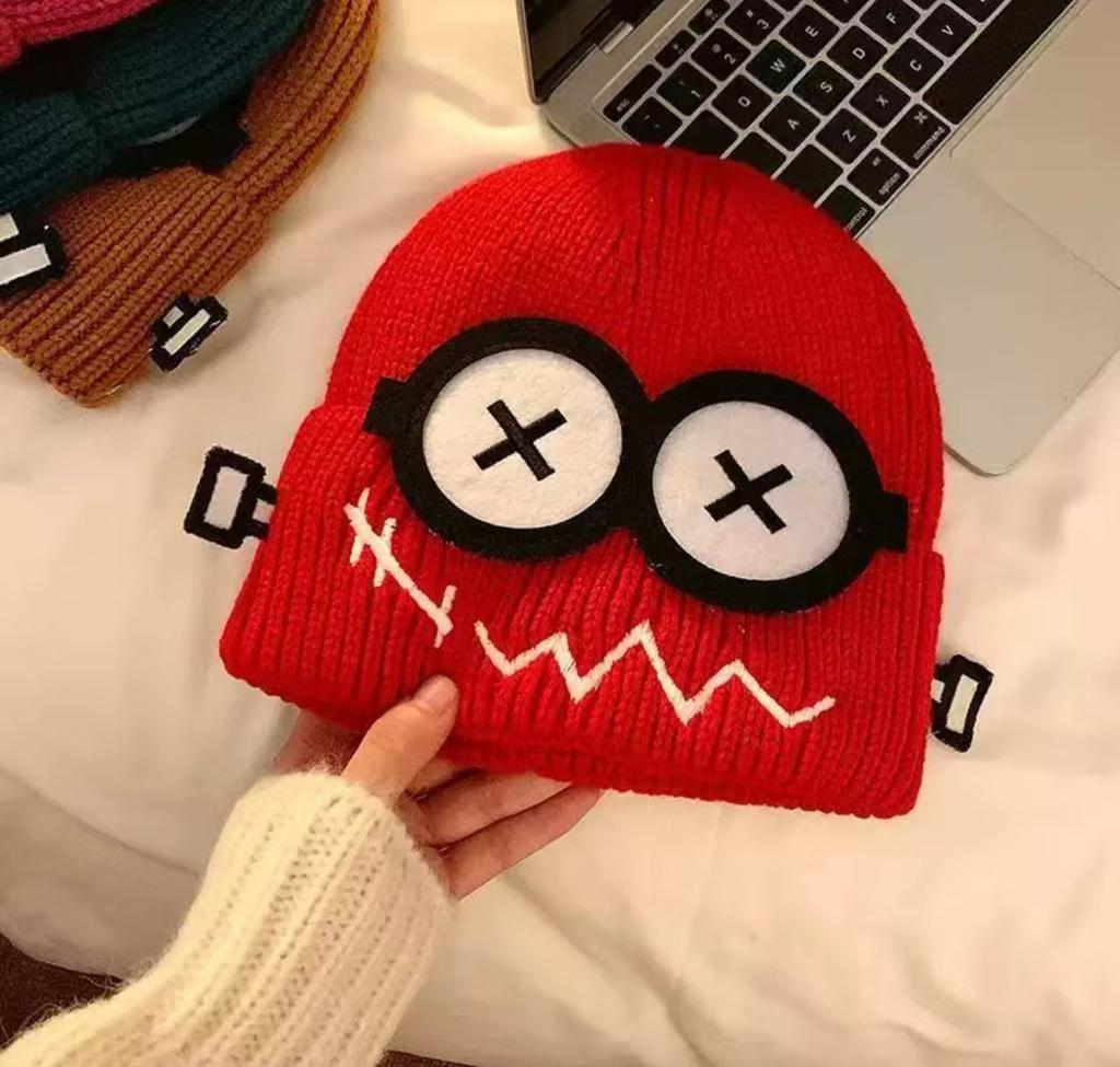 Winter Embroidery Men's And Women's Knitted Hats, Warm Woolen Hats