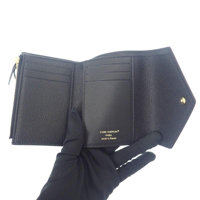 LOUIS VUITTON  M80968 Tri-fold wallet black leather Women