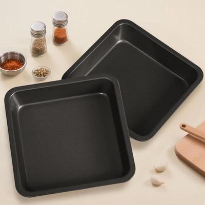 ZISIZ Square Non-Stick Carbon Steel Baking Pans, 2-Pack