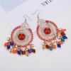 a Pair of Ethnic Style Travel Earrings Holiday Vintage Handmade Bohemian Style Earrings Tassel Eardrop Jewelry