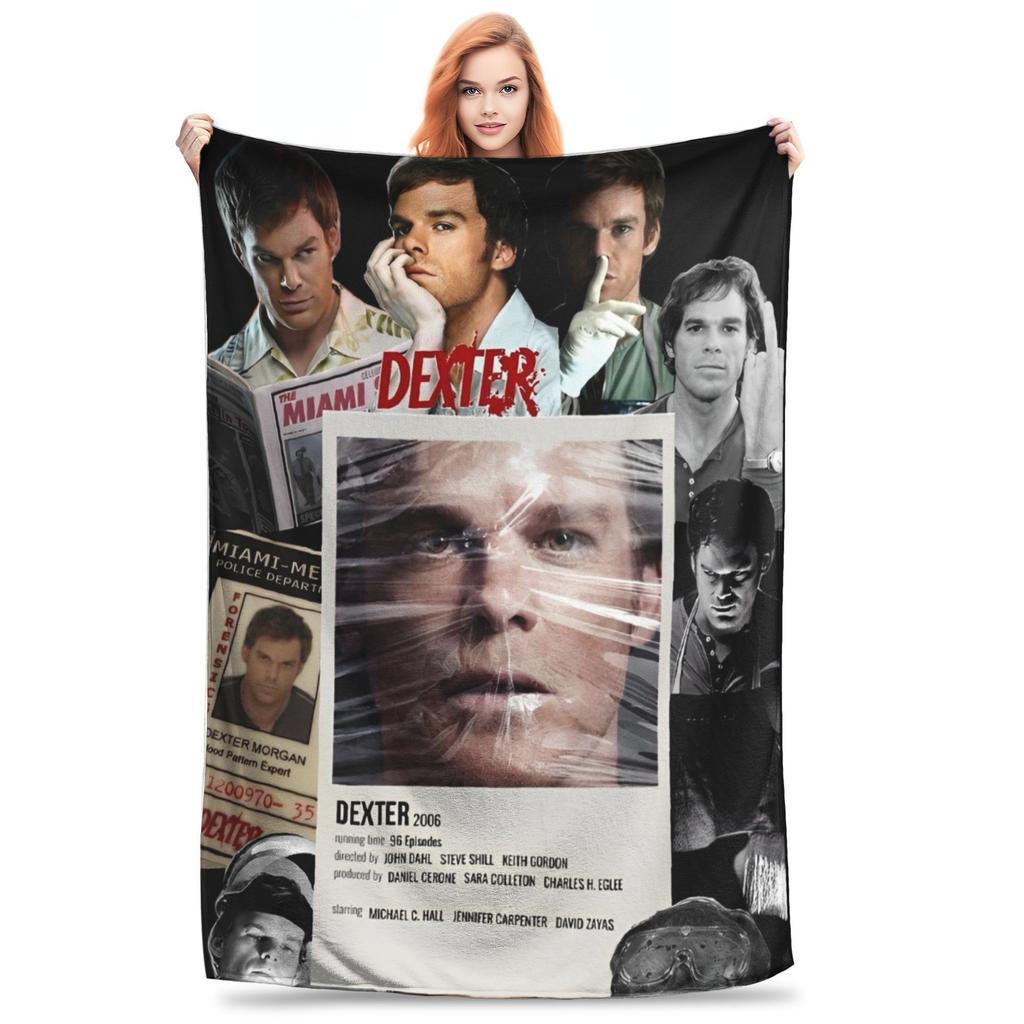 Dexter Morgan Blankets Velvet Air Conditioning Blood Never Lies Multifunction Ultra-Soft Throw Blanket Bedding Car Bedspread
