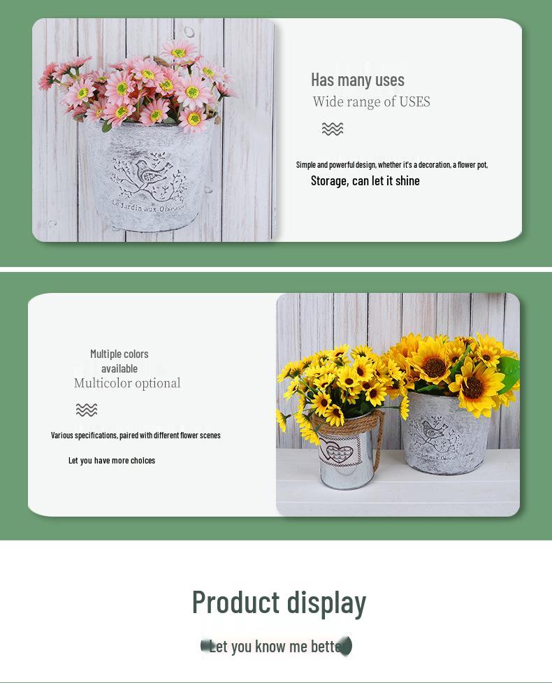 Wall-Mounted Iron Flower Pot Basket - Simple Balcony Decor