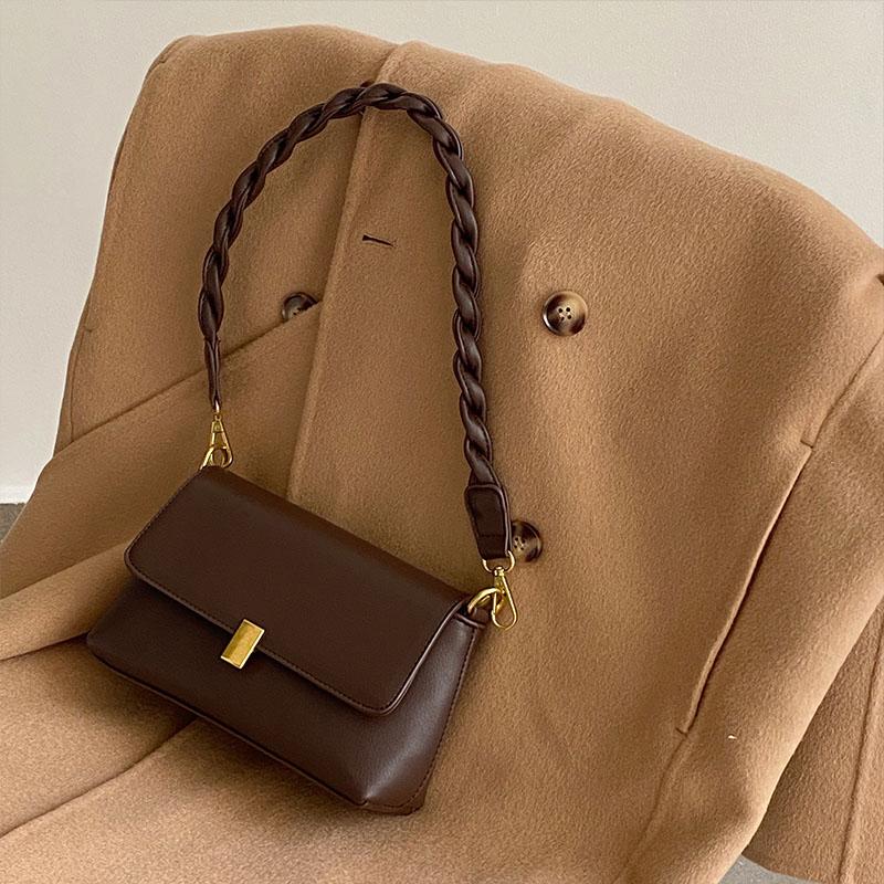 

Весна Лето Ретро Сумки Подмышки Для Женщин Новый Дизайн Sense Маленькая Квадратная Упаковка Женские Сумки Через Плечо Для Езды На Работу (20cm<Max Length<30cm)