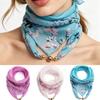 Elegant Luxury Floral Print Silk Scarf Magnetic Buckle Neck Covers Scarf  Neck Decorative