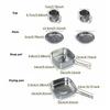 Camping 6-piece tableware set, cooking kit, lightweight stainless steel cookware, foldable pot, bowl and cup set