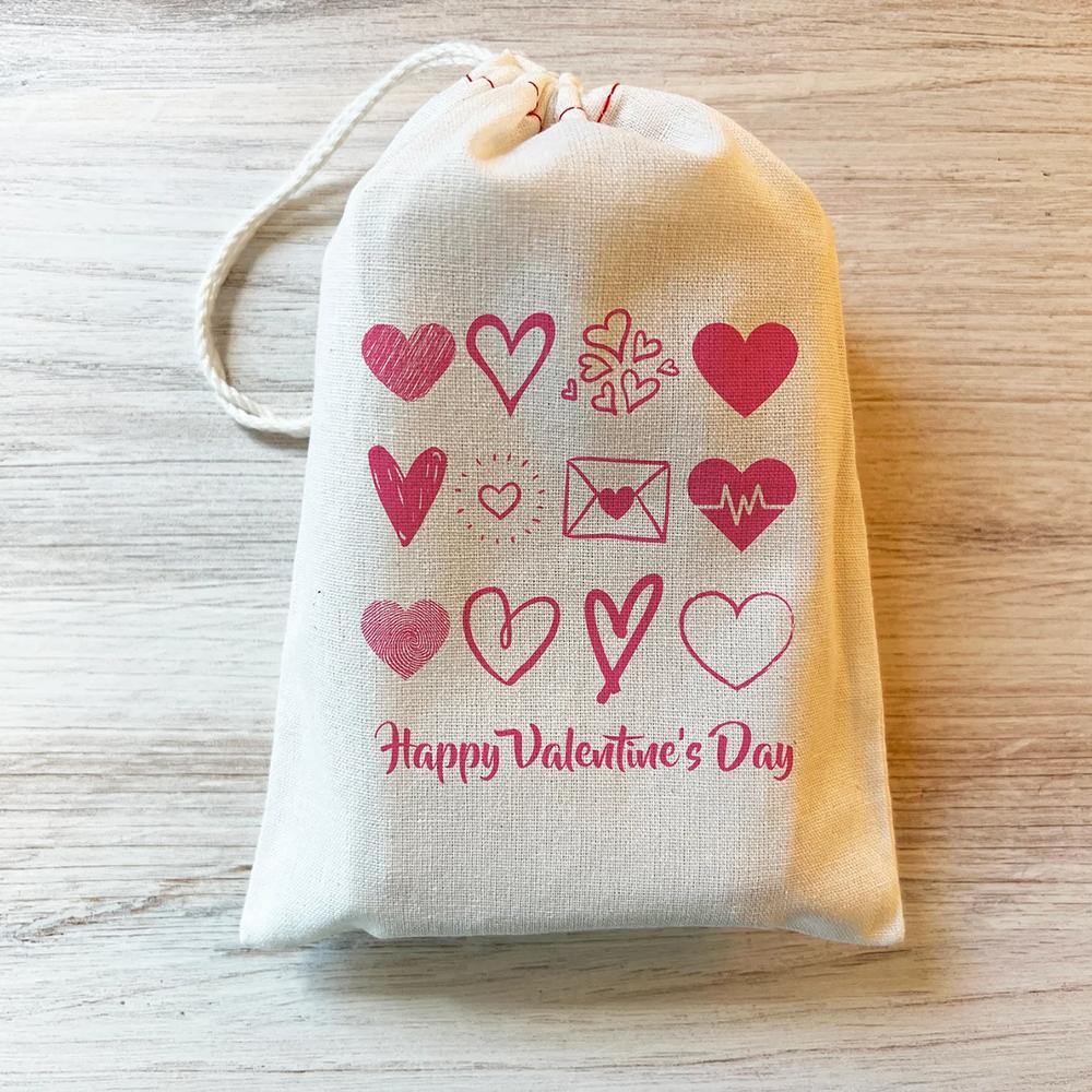 

5Pcs Valentine’s Day Heart Treat Bags Kids Goodie Bag Galentine s Gift Bag Wedding Anniversary Birthday Party Decoration Favors 5pcs 13X18cm