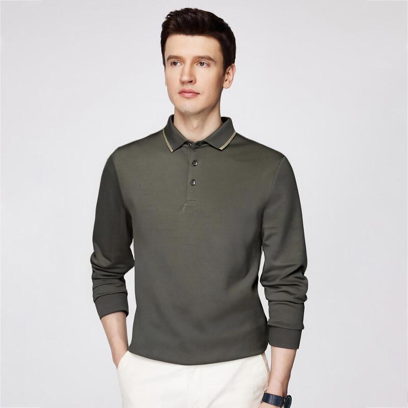 FIRS Men's Wool Blend Long Sleeve Polo Shirt
