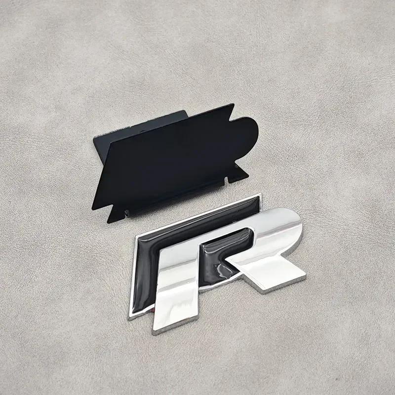 lmn1 ·3D Metal R Line R Logo Front Grill Emblem Car Rear Trunk Sticker For Volkswagen VW R Line Golf 4 5 6 7 Touran Polo Accessories