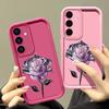 Crystal Rose Floral Print TPU Shockproof Phone Case For Samsung S25 Ultra S24 FE S23 Plus S22 A56 A36 A16 A55 A06 A15 A35 A05 Soft Matte Bumper Cover
