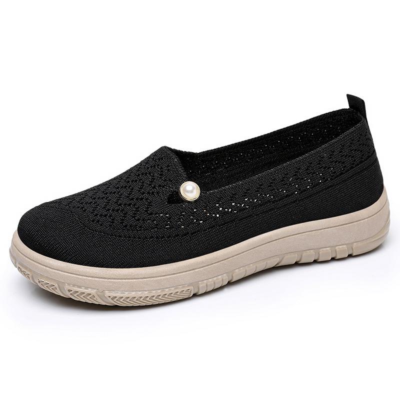 Women's shoes summer casual shoes flying woven breathable single shoes soft sole comfortable mother shoes versatile shoes children
