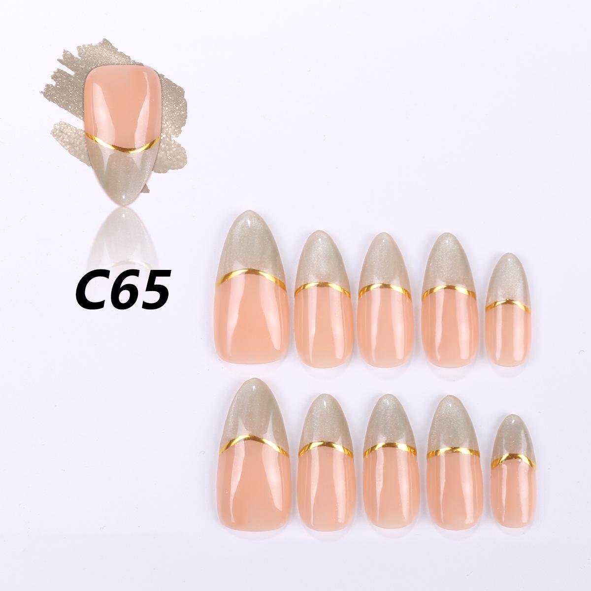 French Handmade Cat Eye Light Luxury Nail Fashion, 10-Piece High-End Set S (Regular Hand 70% Fit) with Tools