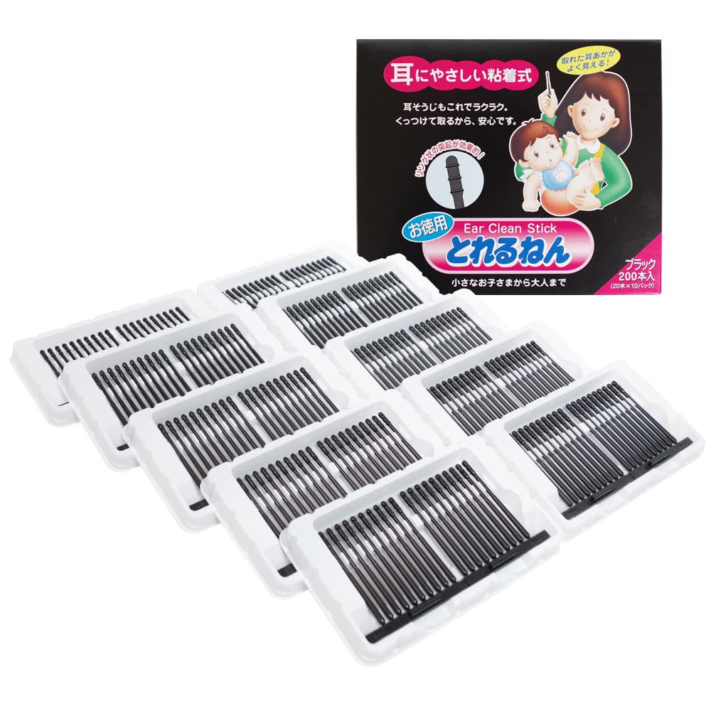 

PobibabyNEW Torerunen Black 200 шт. Хлопок клейкий хлопок черный хлопок ушная сера отечественный оригинальный продукт [Energy Japan] тампоны, тампоны, тампоны,