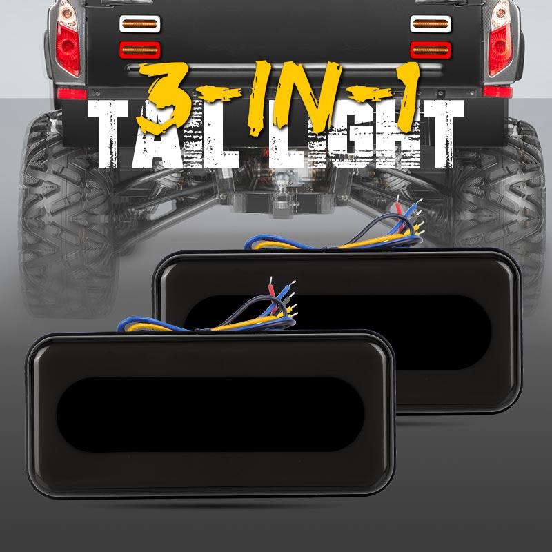 2/4pcs 68led 3 in 1 LED Tail Light Sequential DRL Turn Signal Light Rear Brake Stop Warning Lamp For ATV Truck Trailer 12V 24V
