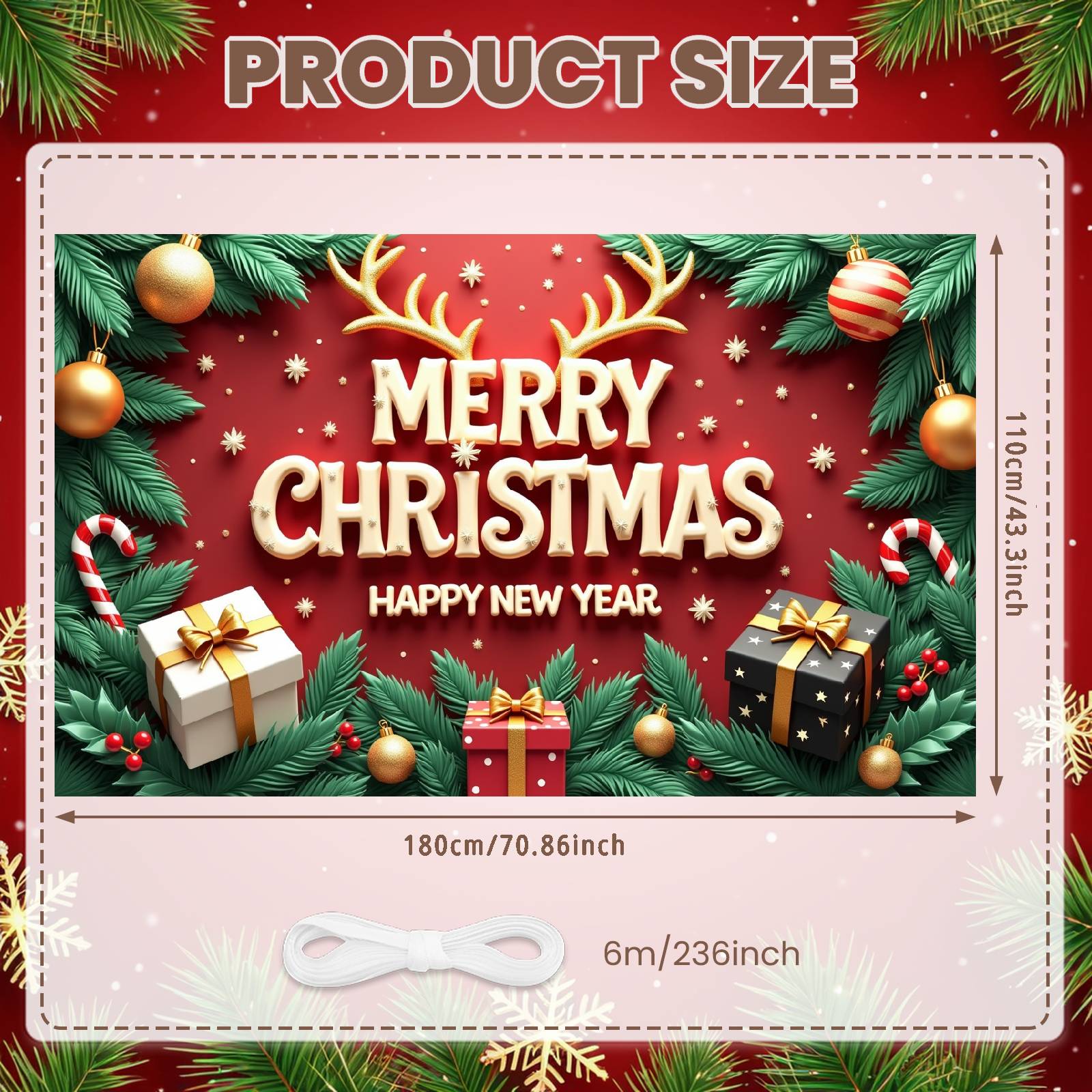 Holiday Celebration Backdrop Festive Design New Year Backdrop Xmas Background Red Background Festive Display For Xmas Decoration