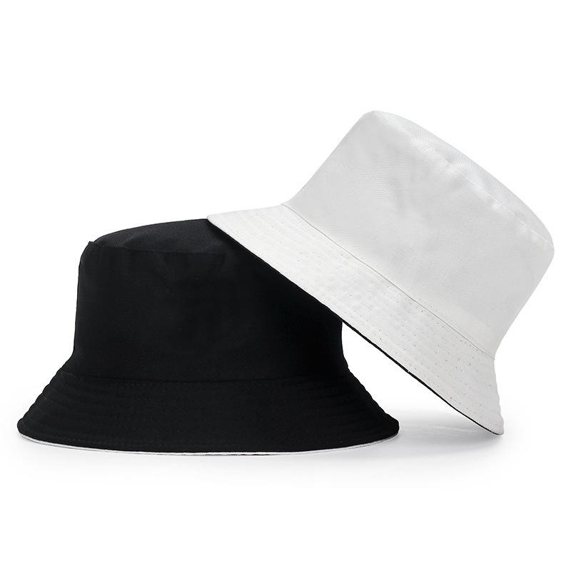 

Male and female couple double-sided embroidery text bucket hat spring and summer student sunshade basin hat big brim One size fits all
