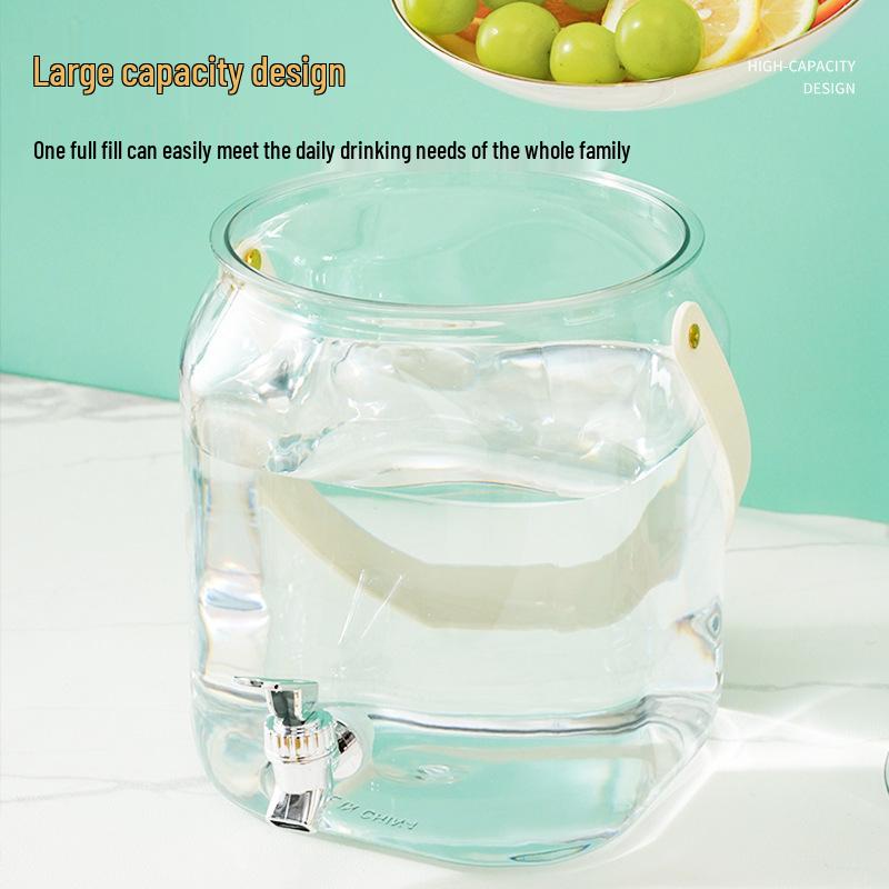 Square Cold Water Kettle with Faucet for Lemon, Tea, Juice, Wine, Multifunctional Beverage Container