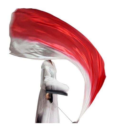 Belly Dance Veil Poi Faux Silk Scarf with Poi Ball Throwing Balls