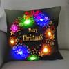 1Pc Christmas Led Pillow Case Size 45X45Cm40X40Cm Santa Claus Printed Christmas Pillow Covers For Christmas Decorations