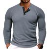 Men's Solid Color Round Neck Long Sleeve T-shirt Casual Sports Raglan Top