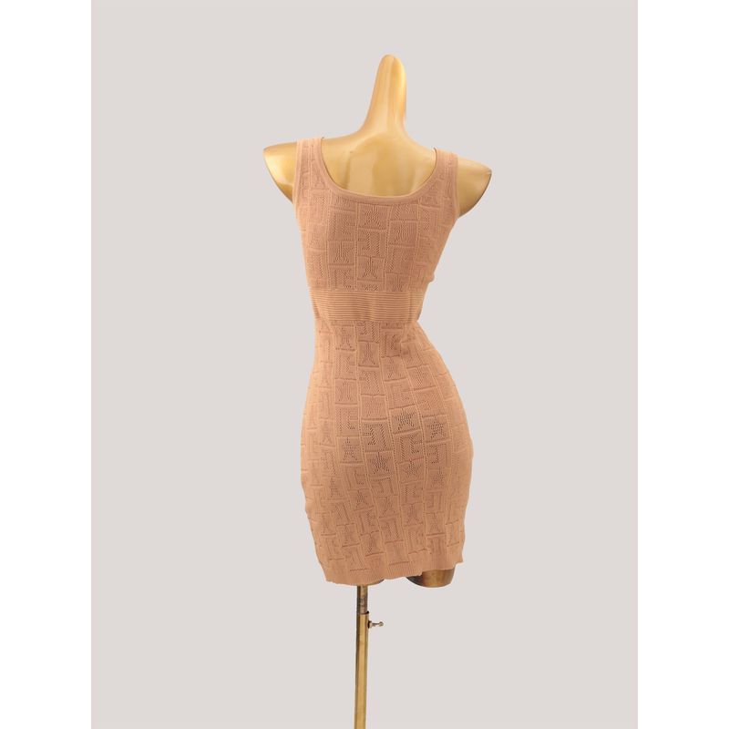 Western Style Sexy Square Collar Hollow-out Sleeveless Knitted Dress Women Autumn and Winter New Waist Hugging Slimming Sheath Vest Dress