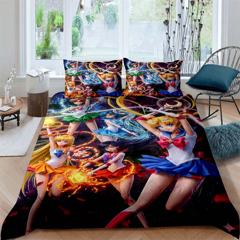 Nuovo Set Biancheria da Letto Deluxe a Tre Pezzi del Cartone Animato Sailor Moon 2026, Include Biancheria da Letto Matrimoniale e King Size, Regalo Perfetto per le Feste