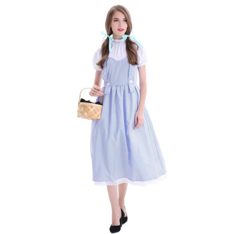 Alice-Inspired Halloween Costume Dress Women Kids Plus Size S-3XL Stage Performance Outfit With Headpiece