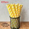 Paper Straws 12mm Degradable Largecapacity Bubble Tea Colorful Party Decor For Cafes