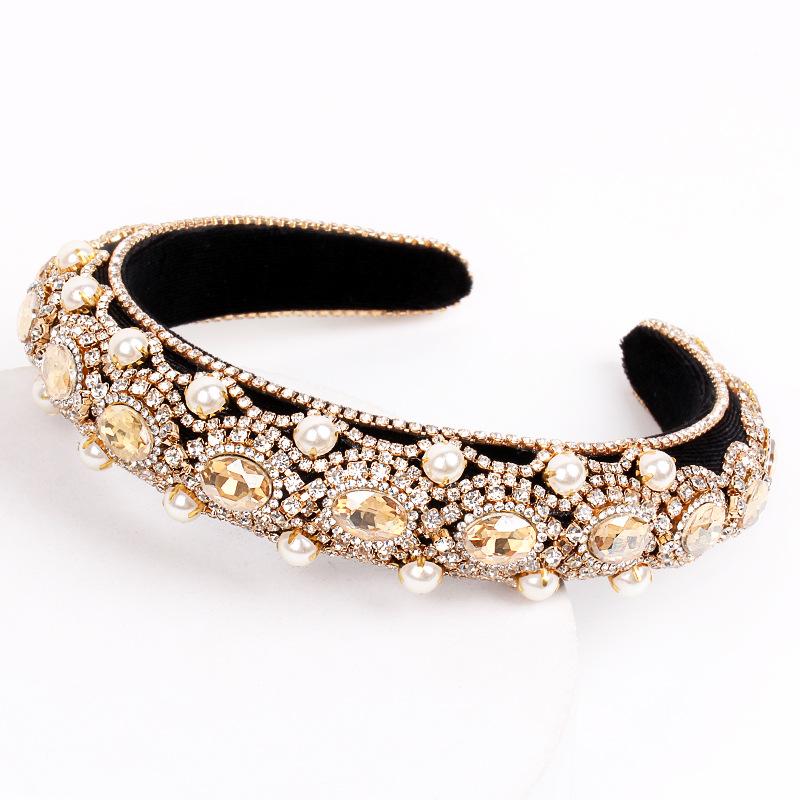 Baroque Style Headband High Cranial Top Spongy Cushioned Headband Elegant Luxury Headband Women's Hair Band