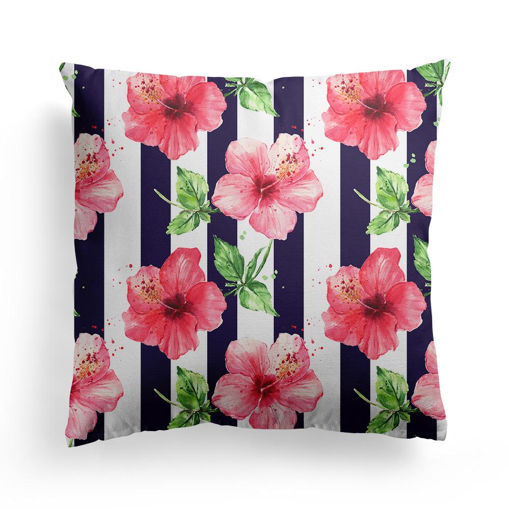Floral Print Pillowcase, Home Peach Skin Velvet Material Sofa, Car Office Bedside Pillow and Cushion Cover