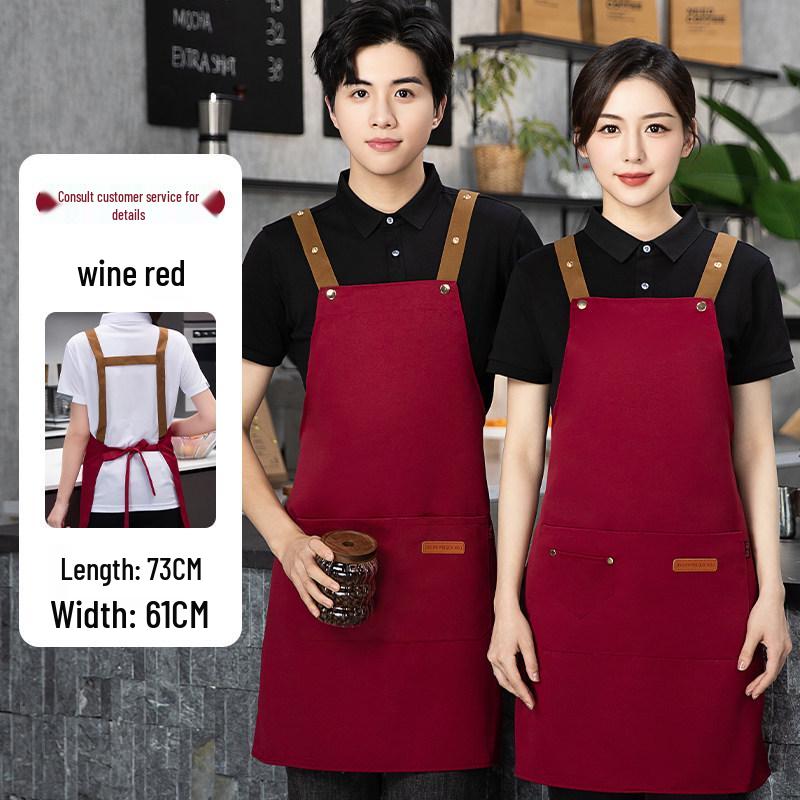 Women's Waterproof Chef Apron with Exquisite Shoulder Straps – Oilproof, Logo Customizable for Hotel and Kitchen Use