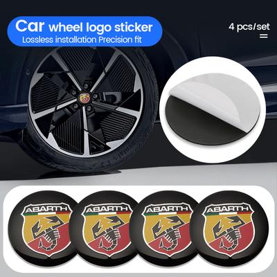 4ks 56mm Znak na auto Středové krytky nábojů kol Samolepky Pro Abarth 500 Grande Stilo Punto Astra Bravo Kryt středu pneumatiky Odznak Nálepka